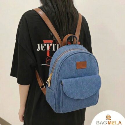 RH-11 Stylish Denim Backpack - Sky Blue
