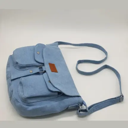 Rh-04  Denim Ladies Side bag - Sky Blue