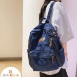 RH-129 Large Capacity Denim Backpack - Image 2