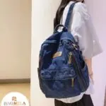 RH-129 Large Capacity Denim Backpack - Image 3
