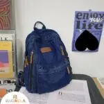 RH-129 Large Capacity Denim Backpack - Image 4