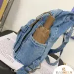 RH-129  Sky Blue Large Capacity Denim Backpack - Image 3